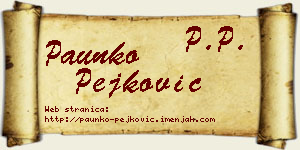 Paunko Pejković vizit kartica